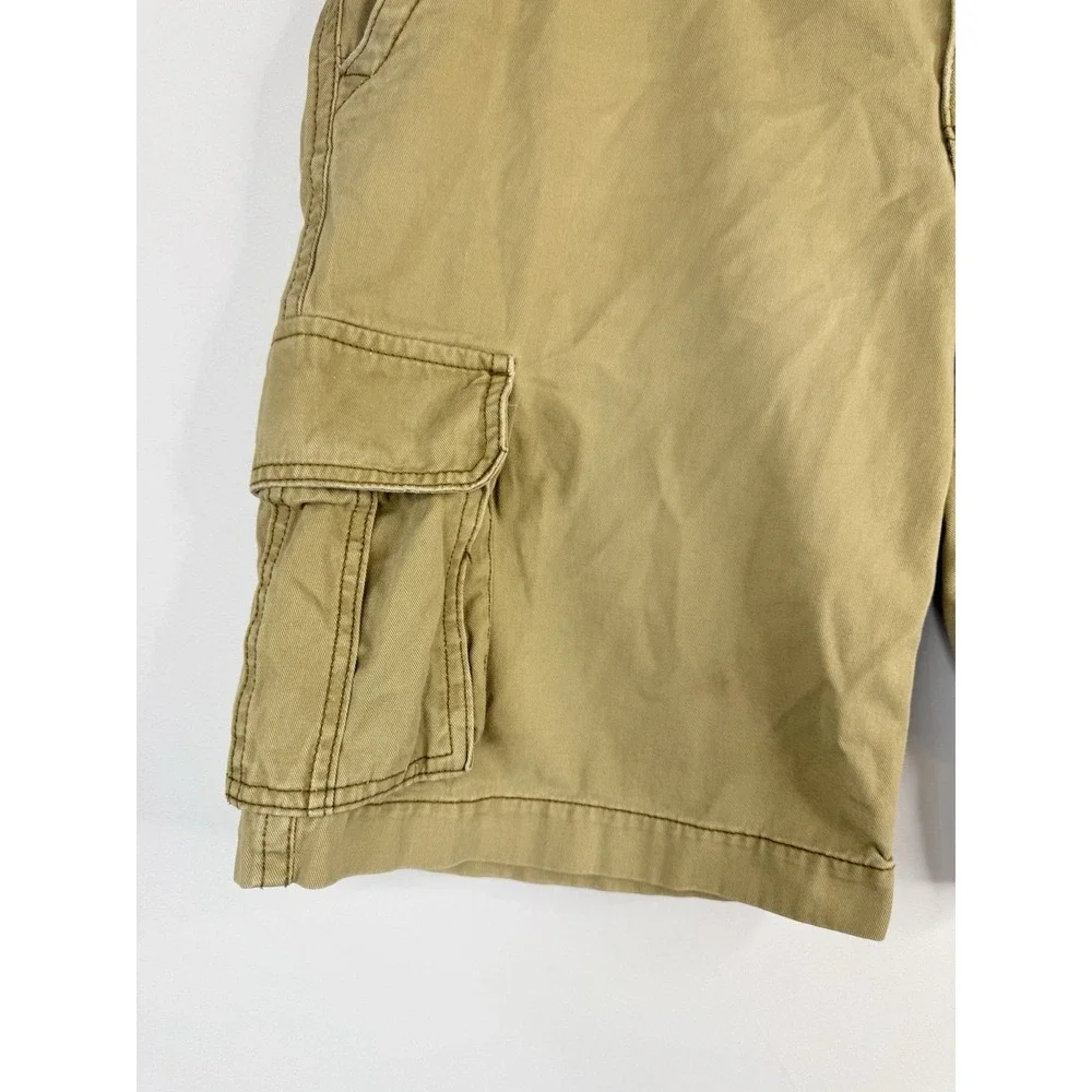 Y2K Aeropostale Mens Authentic Cargo Shorts Size 34 Khaki Drawstring Casual